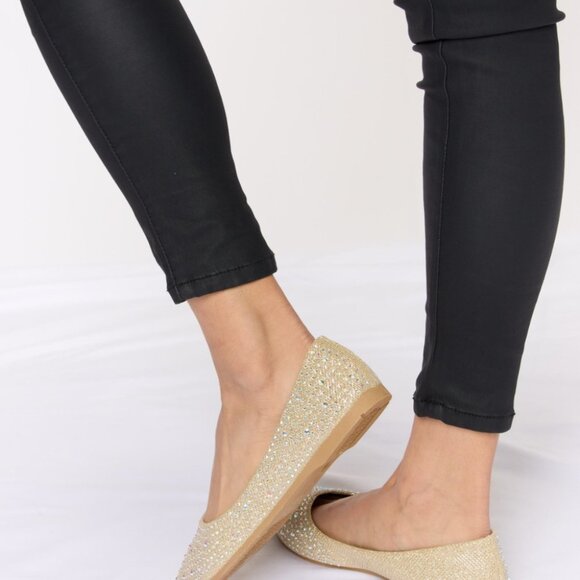 Rhinestone Point Toe Flat Slip-Ons - Picture 7 of 7